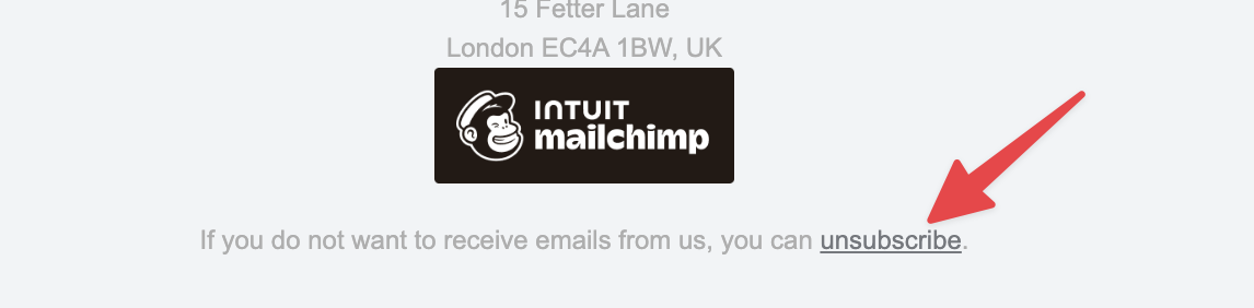 Unsubscribe from Mailchimp