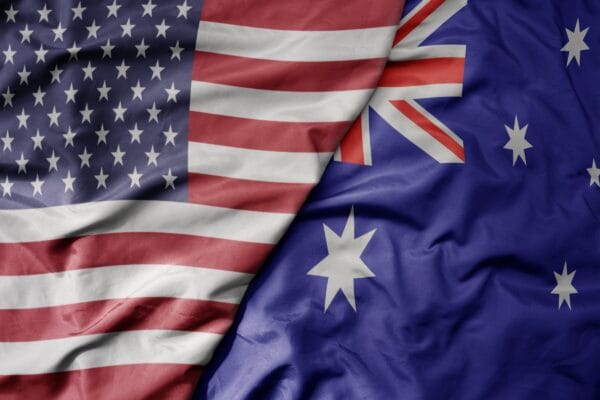 US & Australia flags